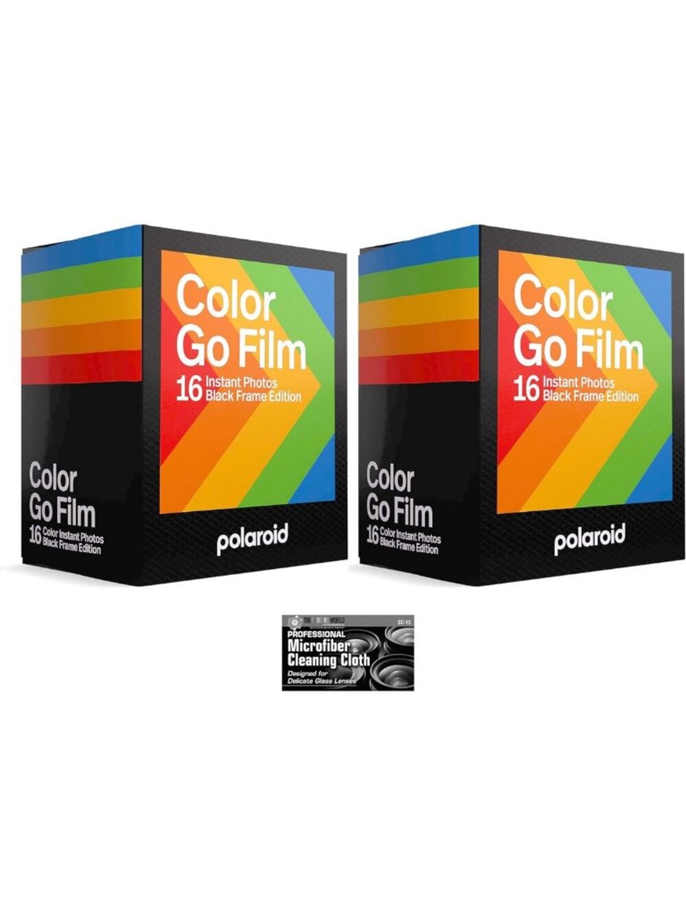 Instant Color Film for Polaroid GO Camera - Black Frame - 2 Double Packs (32